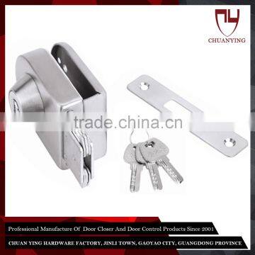 Entry Gate Single Side Frameless 8-12mm Glass Sliding Door Lock