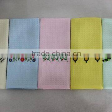 Custom Solid Colorful Waffle Tea Towels 100% Cotton 2016 With Embroidery photo-2