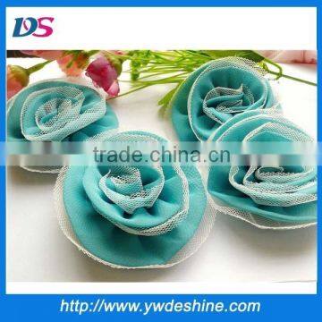 Hot sell handmade fabric gauze chiffon flowers H-545