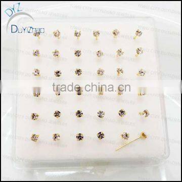 real gold 925 sterling silver nose pins