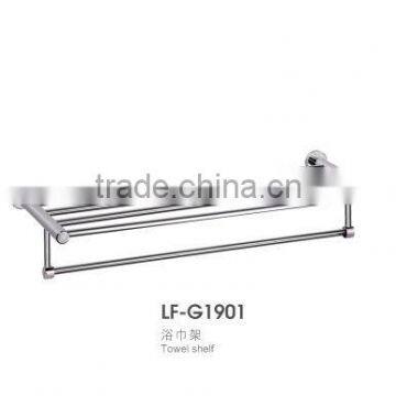 bathroom accessory double glass towel shelf
