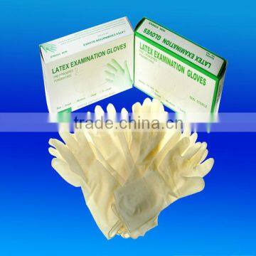 Disposable powdered latex examination gloves
