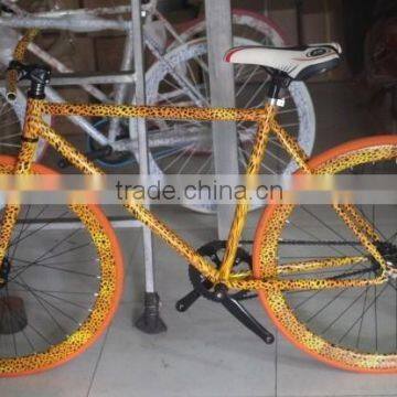 2016 hot selling colorful fixed gear bike water paint bike chinese carbon road bike frame