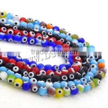 round evil eye lampwork beads for girl decorating