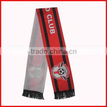 China scarf factory country knitting scarf,red color football scarf