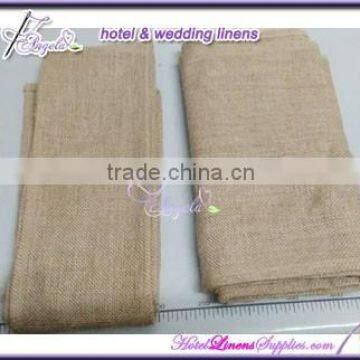 China factory direct wholesale natural burlap sashes for special events, wedding chair covers