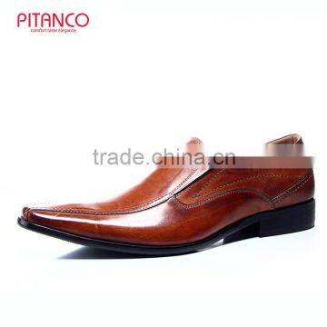 Gentlemen Brown genuine leather mens dress shoes