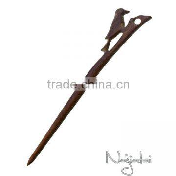 Brown Bird Japanese Magic Vintage Wooden Hair Stick
