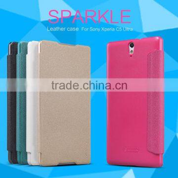 New Arrived Nillkin Flip leather case For Sony xperia C5 ultra