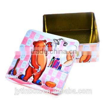 Factory direct sell food box Custom tinplate square cookie box/square tin can
