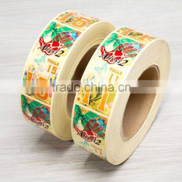 Custom die cut PET vinyl sticker, Logo lable sticker for plastic glass bottles