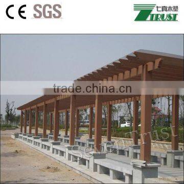 outdoor beautiful WPC pergola with steel insert,