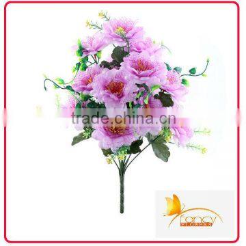 14 heads purple artificial silk gerbera daisy flowers making for home decoration