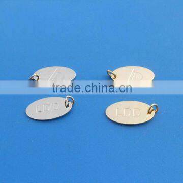 custom brand double sides logo engarved shiny gold and silver metal tags