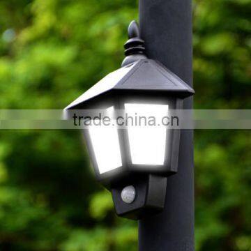 Waterproof Motion Sensor Outdoor Solar LED Light Wall Lamp Garden Path Landscape