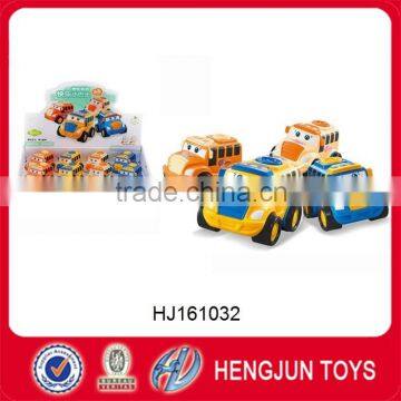 plastic car cartoon inertia mini bus for kids toy
