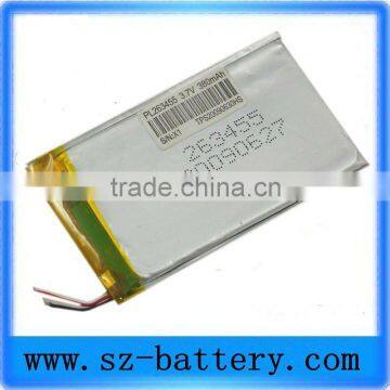 manufacturer supply rechargeable 3.7V 380mAh li polymer battery