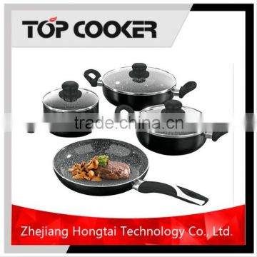 Aluminium press stone coated cookware set