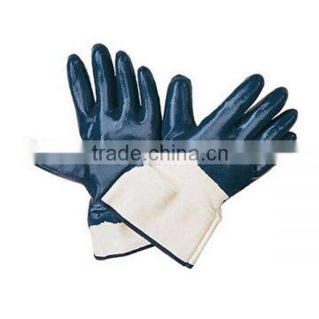 2016 New Blue Nitrile Coated Working Gloves for Heavy Mechanical Handing