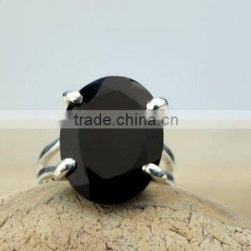Black Onyx Cabochon Gemstone Ring photo-3