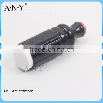 ANY Black Plastic Handle Double Side Rubber Nail Stamper