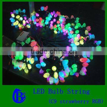 christmas lights wholesale /Commercial C9 LED Faceted Light Set-Warm White/ strawberry lamp