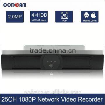 25 Channels P2P NVR 24 hours video camera recorder with high quality