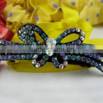 New Bule Flower Hair Clip Barrette Rhinestone Alloy photo-3