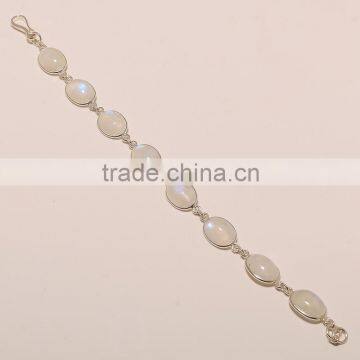 B0037-STERLING SILVER WHITE RAINBOW BRACELET 11.53