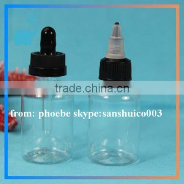 80ml pet plastic bottle for e liquid bottle 10ml 15ml with flat child proof and tamper proof cap