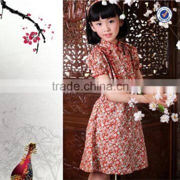 2016 children clothing Chinese style summer printed girls traditional dress