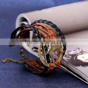 New Hot Jewelry lots Style Leather Cute Charm Bracelet Cuff Bangle Wrap