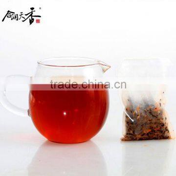 Chinese fresh taste rose ripe pu'er bagged tea