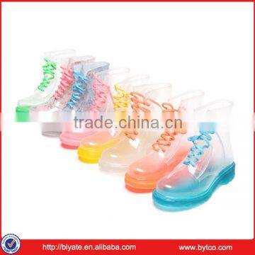 2016 new design transparent ladies pvc rainboots