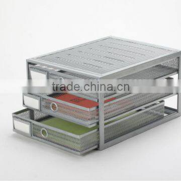 metal mesh 3tier stationery drawer organizer