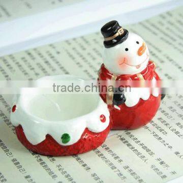 ceramic snowman candleholder