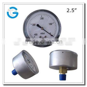 High Quality capsule low back center connection pressure gauge vacuum -250 mbar