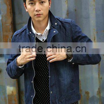 The newest blue fashion denim jacket for young men denim jean jacket coat (JXJ25846)