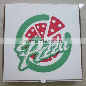customised 2 colour printing white pizza box/high quality and lowest price pizza box