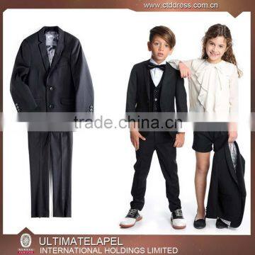 2015 new arrving high quality 100% wool black kids weddings suits