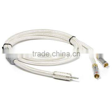 HIFI cable 3.5mm to AV 2 RCA Audio Adapter Cable palicass & Canare F12 plug NEW