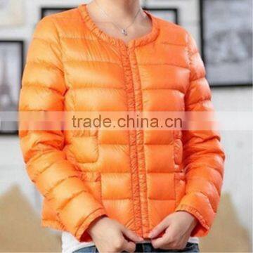 2016 fashion famous brand womens lightweight orange duck down jacket