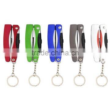 Promotional multi-function novelty foldable ballpoint pen with key ring