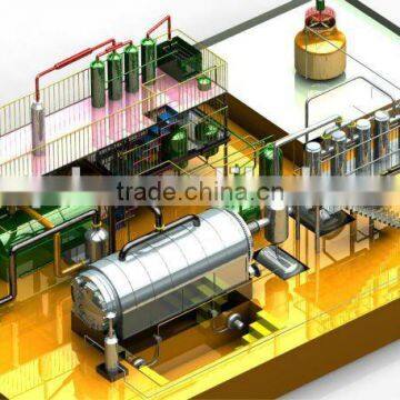 The waste plastic oil distillation plant which help to transfer oil from waste into national standard diesel and gasoline