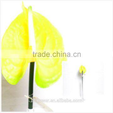 Bright Yellow Realistic Anthurium For Home Decoration