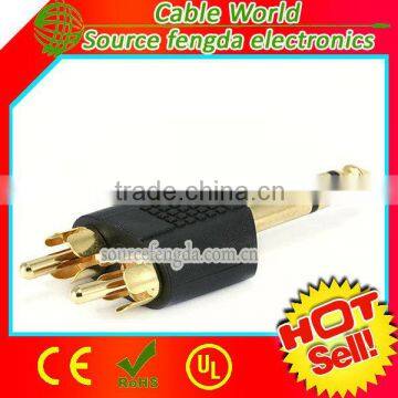 6.35mm stereo to 2 RCA converte Audio adapter