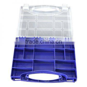 push button style portable fixed grids storage box/several fixed hardware tools box