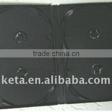 14mm Multi 4 Discs Black Cover Quad DVD Case Without Tray