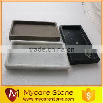 New design white /black/wooden rectangle foodsafe marble tray