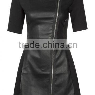 womens leather coat - black